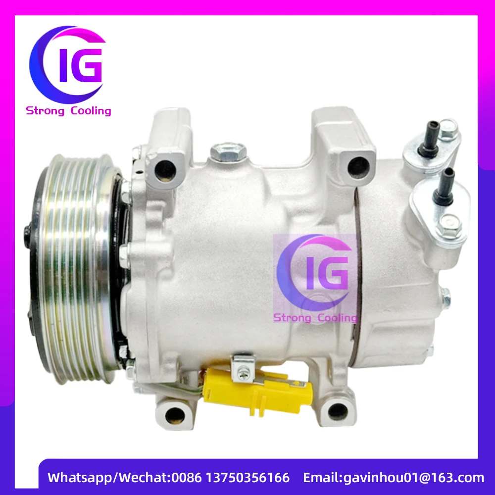 Factory Price SD6V12 AC Compressor For PEUGEOT 206 307 PARTNER Bipper 9639078180 9646273380 9655191580 9655191680 6453LS