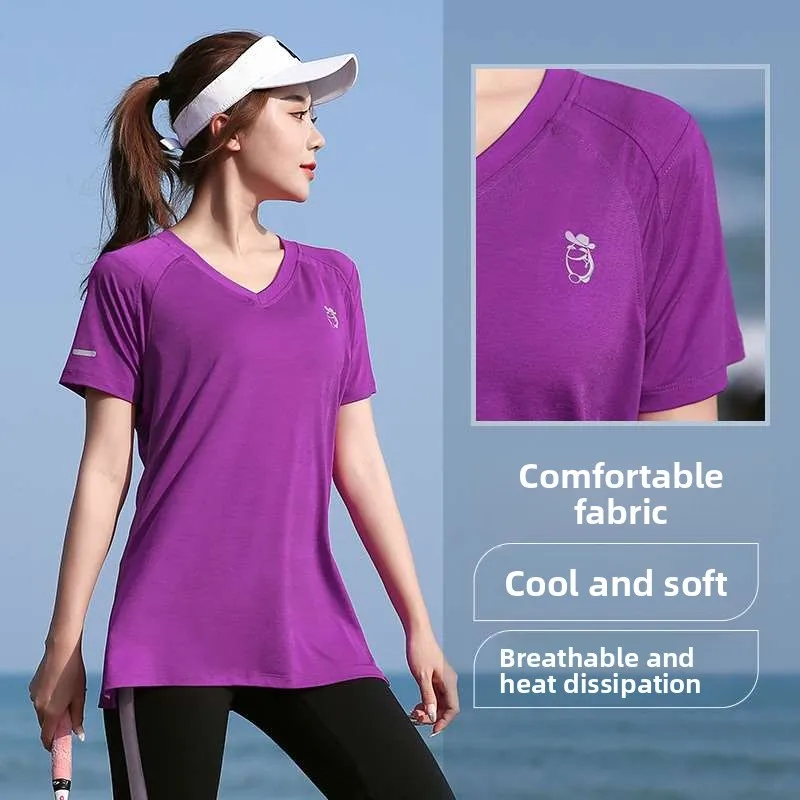 Quidry – t-shirt de Yoga pour femmes, vêtements de sport d'été, couleur Pure, autre matériau 00%, Collection printemps