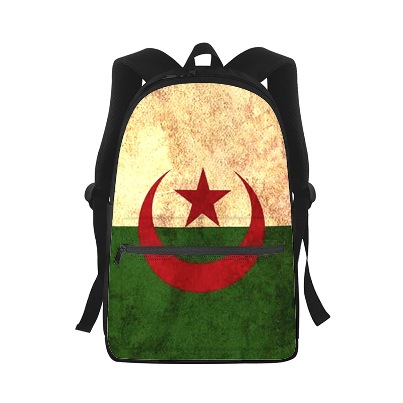 Algerien Flagge Männer Frauen Rucksack 3D-Druck Mode Student Schult asche Laptop Rucksack Kinder Reise Umhängetasche