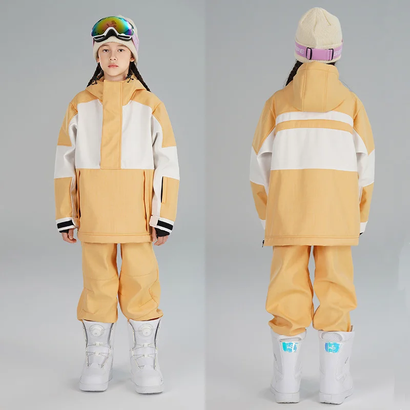 

2025 New Loose Outside Warm Windproof Ski Suit Child Waterproof Winter Sports Breathable Snowboarding Clothing Tops Pant Sets