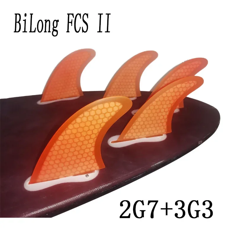 BiLong FCS II Box Surfboard Fins Five Fin 2G7+3G3 5 PCS A Set Fiberglass Performance Core  Quilhas  Surf Fin Electric surfboard