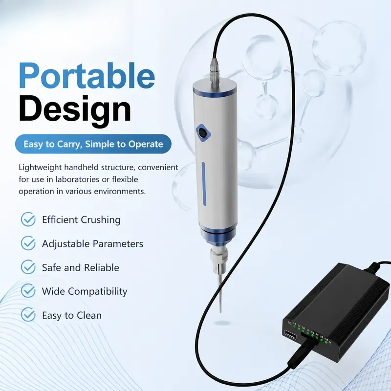 30KHz Lab Ultrasonic Emulsifier Processor Extractor Titanium Alloy Rod Sonicator Vibration Bar Sonic Homogenizer Mixer