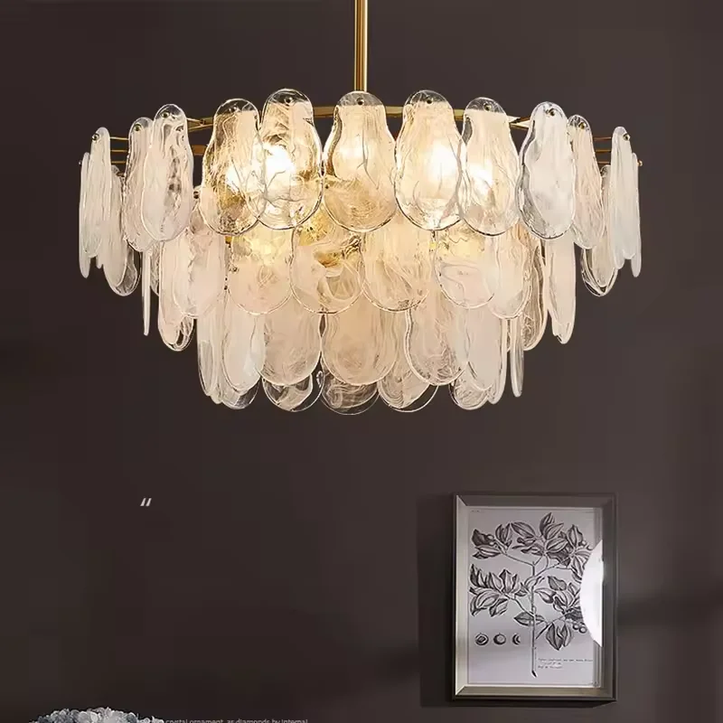 

Milk glass chandelier french large tiered chandelier luxury salon decoration Living Room bedroom hanging dining room lights
