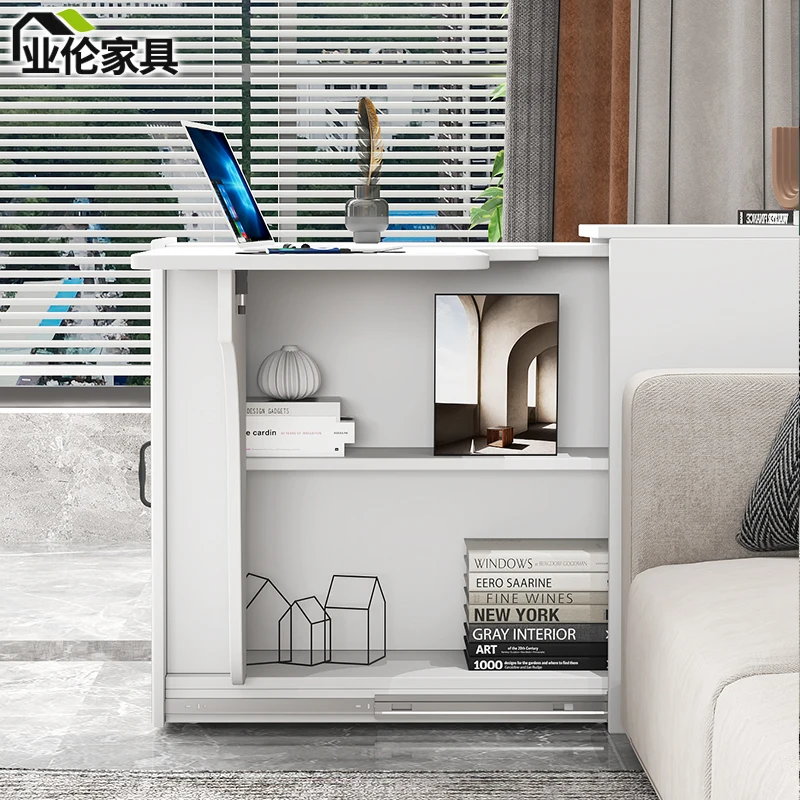 Modern simple crevice side cabinet small apartment living room side sofa side cabinet folding coffee table dining table
