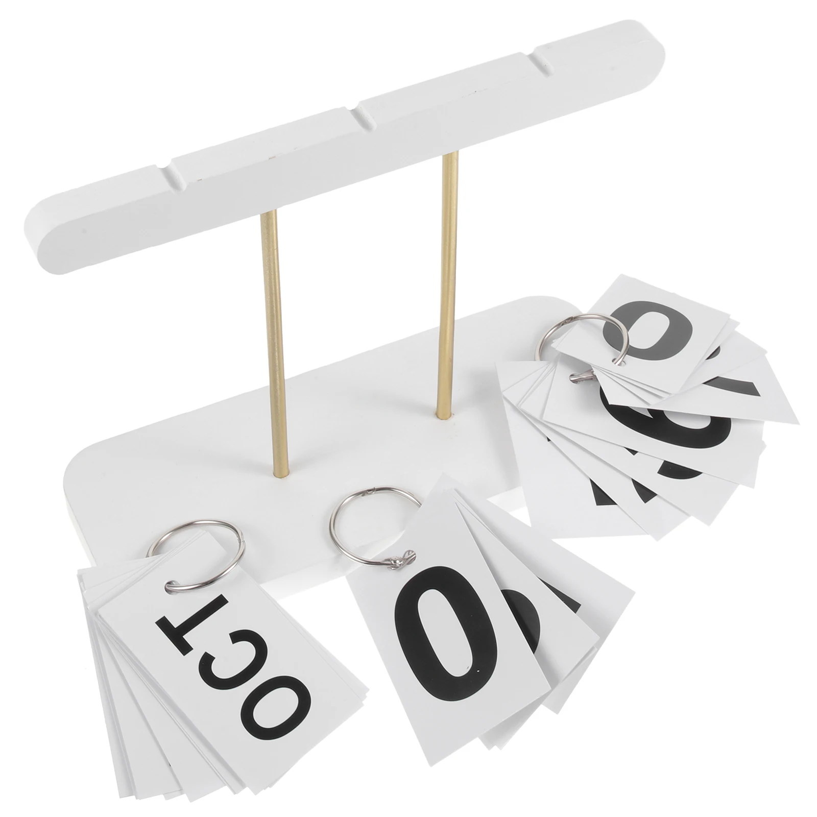 

Desk Decor Aesthetic Wooden Calendar Small Turn Page for Office Wrought Iron Desktop