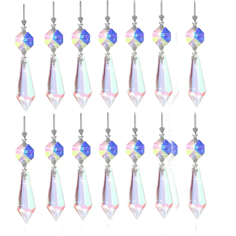 

20 шт. 38 мм AB хрустальные сосульки призмы «Ловец солнца» люстра кристаллы сосульки подвески капли лампы призмы части подсвечники