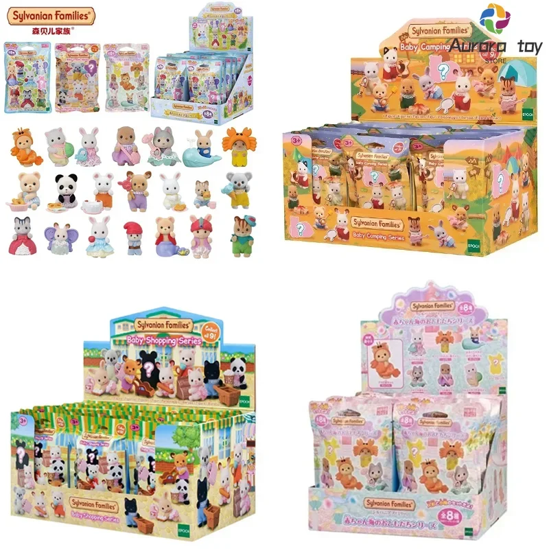 Original Sylvanian Families Blind Box Baby Band Series Kawaii Mini Toys Myserious Boxes Collection Ornament Doll Birthday Gifts