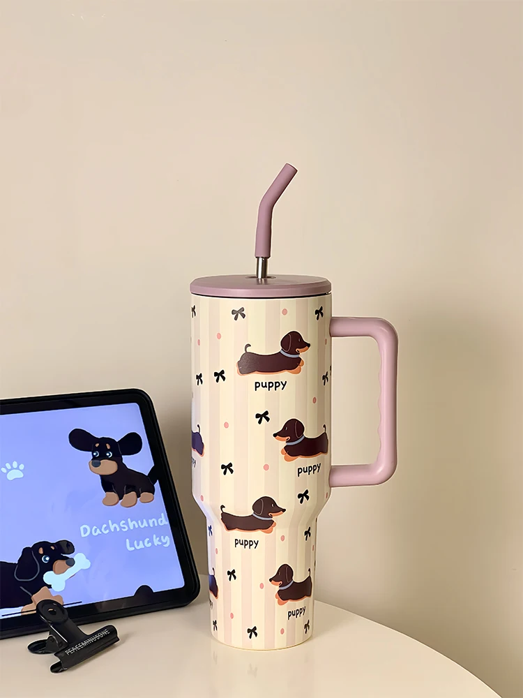 Coop Koop Giic Insulated Stainl Steel St Cup Durable Water Bottle for Dogs Sausage Dog Pattern Large Capaci 200ml