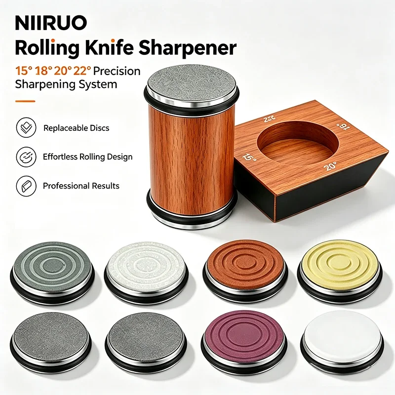 Niiruo 4 Angles Rolling Knife Sharpener Kit Straight Edge Sharpening Tool Industrial Diamond Whetstone for Kitchen Knives