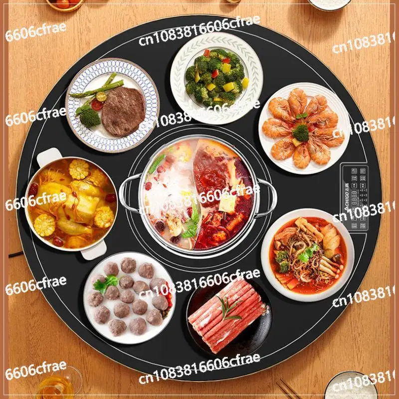 

Electric Food Warmer Plate with Induction Cooker Rotatable Food Insulation Board 220V Tempered Glass Food Warmer Board