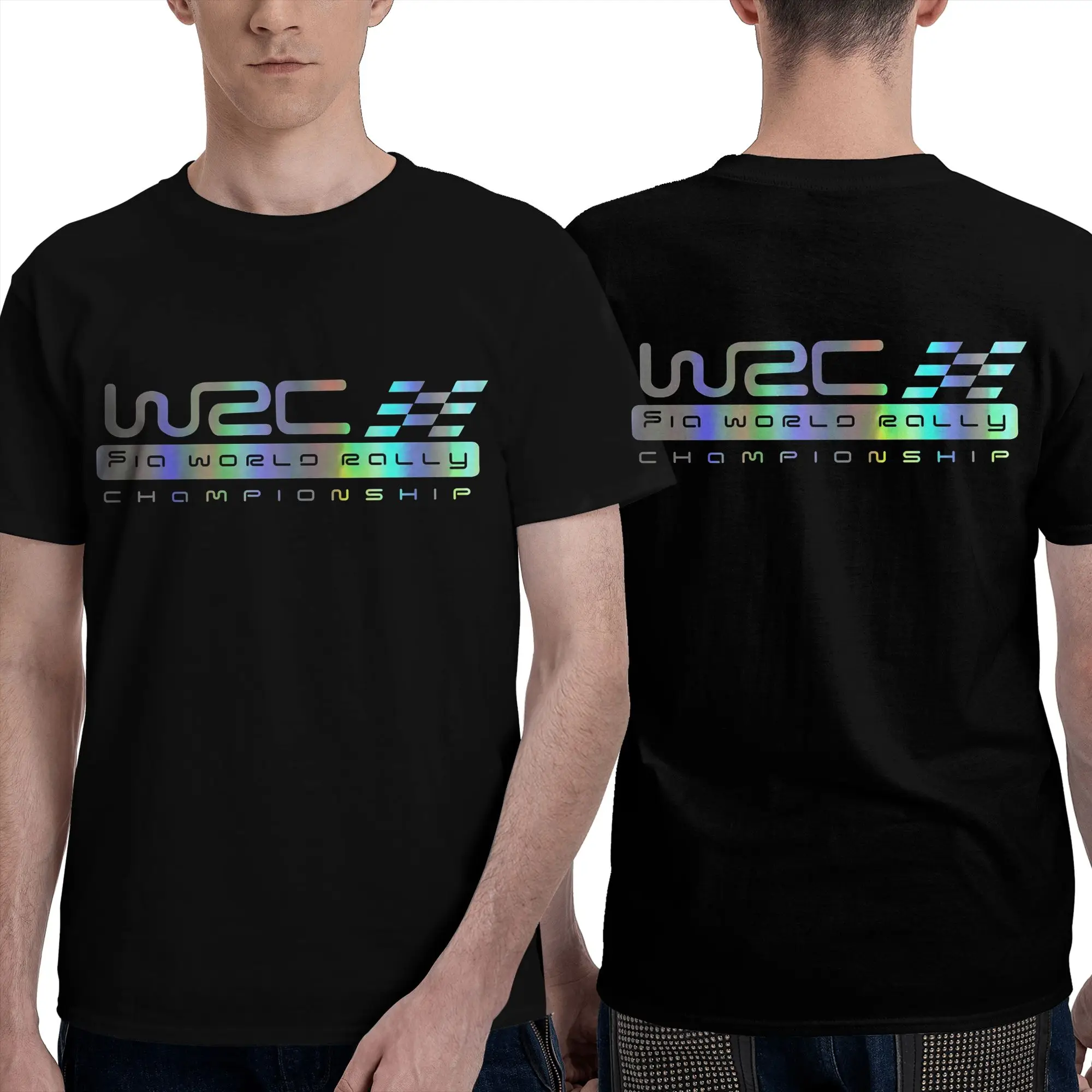 100% Cotton World Rally Championship WRC T-Shirt Men's Double Sided T Shirt Men O-Neck Summer Shirts Tops Oversized