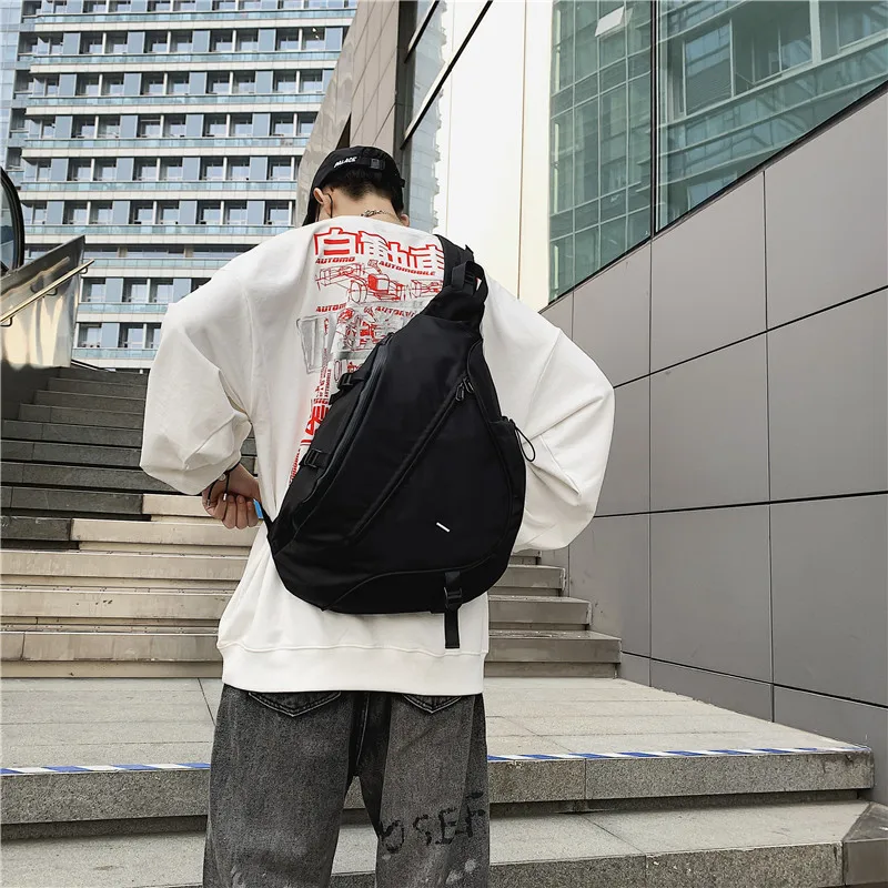 Messenger Bag Retro College Style Multifunctional Couple Shoulder Bag Chest Bag Sports Couple Pack Nylon Fabric Crossbody Bag 가방