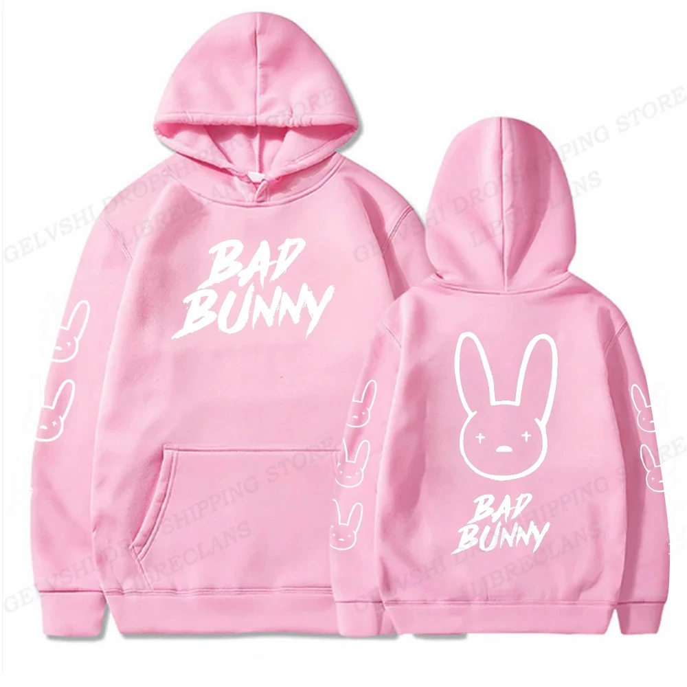 Men Fashion Hoodie Women Sweats Men\'s Hoodies Hip Hop Rabbit Sweatshirt Boy Coats Men\'s Clothing Rapper Bad Bunny Hoodie
