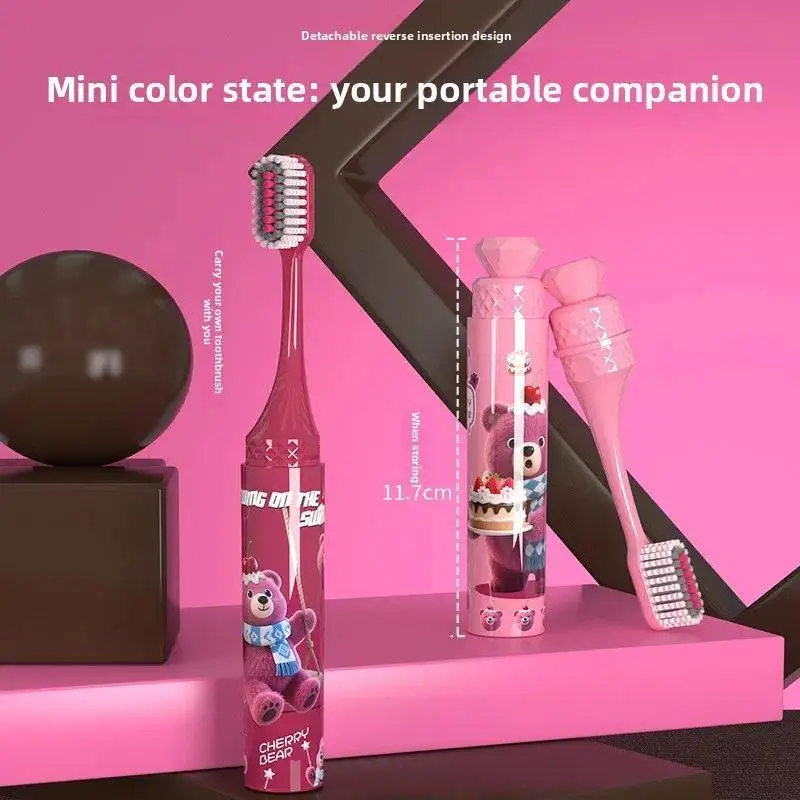 【 Convenient Gift Box Set 】 High end Lipstick Tube Mountain Type Medium Soft Toothbrush Women's Hotel Business Travel Family