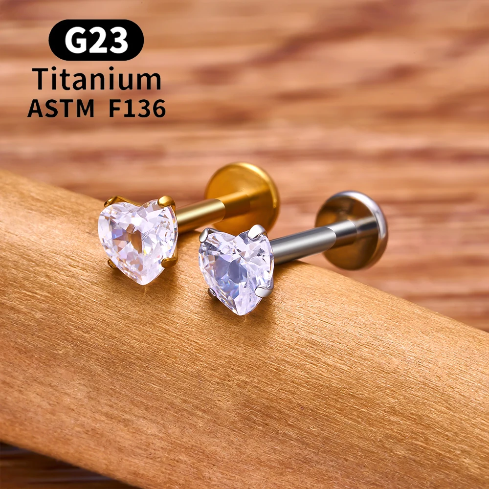 ASTM F136 Titanium 2/2.5/3/4mm - Flat Back Labret Stud ulasan dan harga