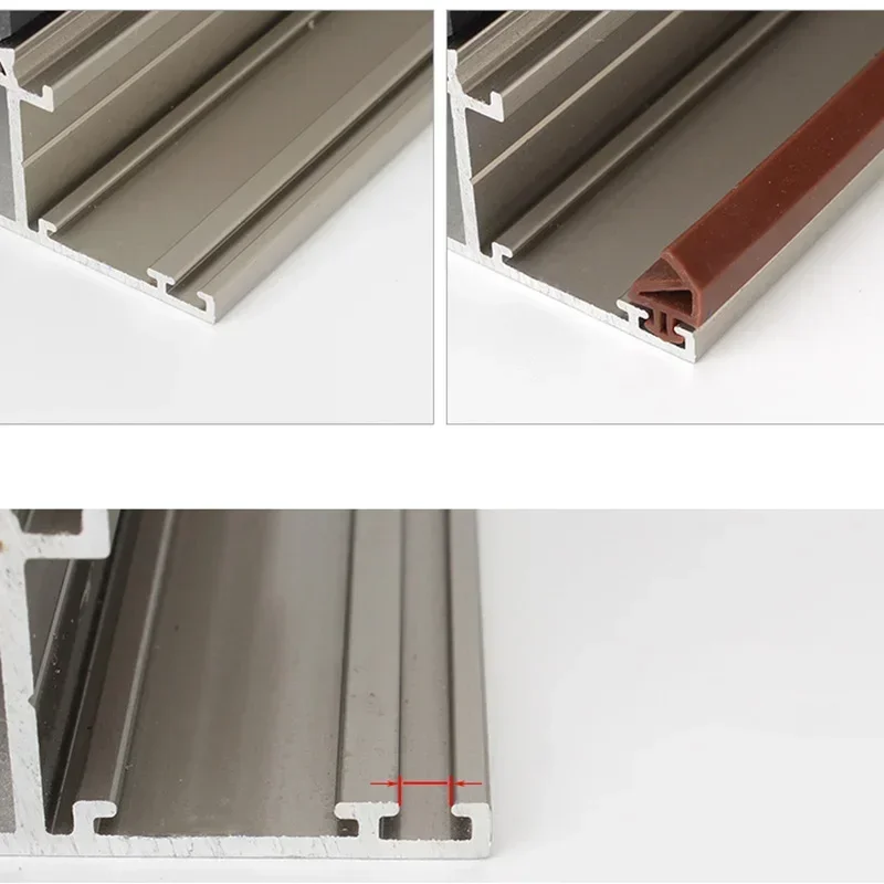 1/2/5m Bridge Aluminum Alloy Door Window Sealing Strip Slot Type Plastic Silicone Strip Sound Insulation,wind Proof Waterproof