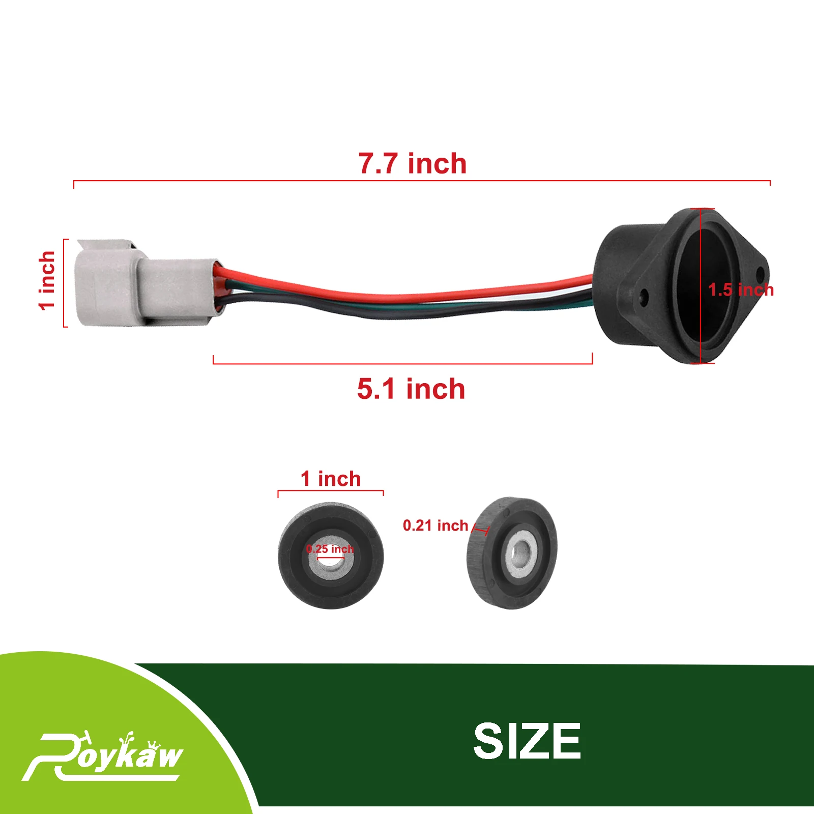 Roykaw Golf Cart IQ Speed Sensor w/High Speed Magnet for 48 Volt Club Car DS & Precedent w/ADC Motor, OEM # 102704901, 102265601