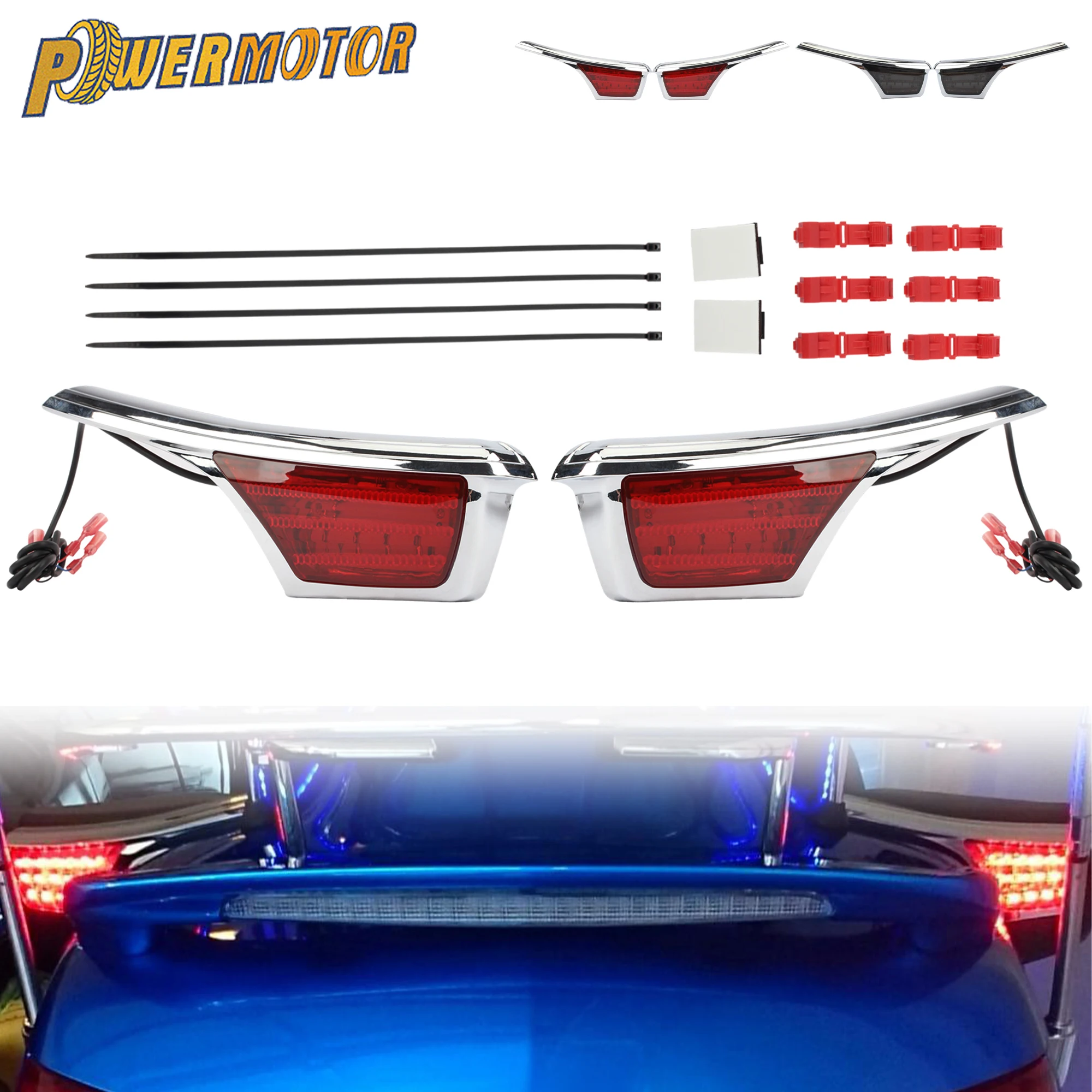 

Motorcycle LED Decoration Tail Lights Rear Turn Signals Passenger Armrest Light For Honda Goldwing GL1800HP GL 1800 2006-2017