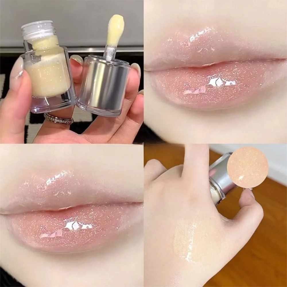 Portable Long Lasting Lip Gloss Moisturizing Transparent Lip Glaze Shining Crystal Lip Oil Makeup Cosmetics