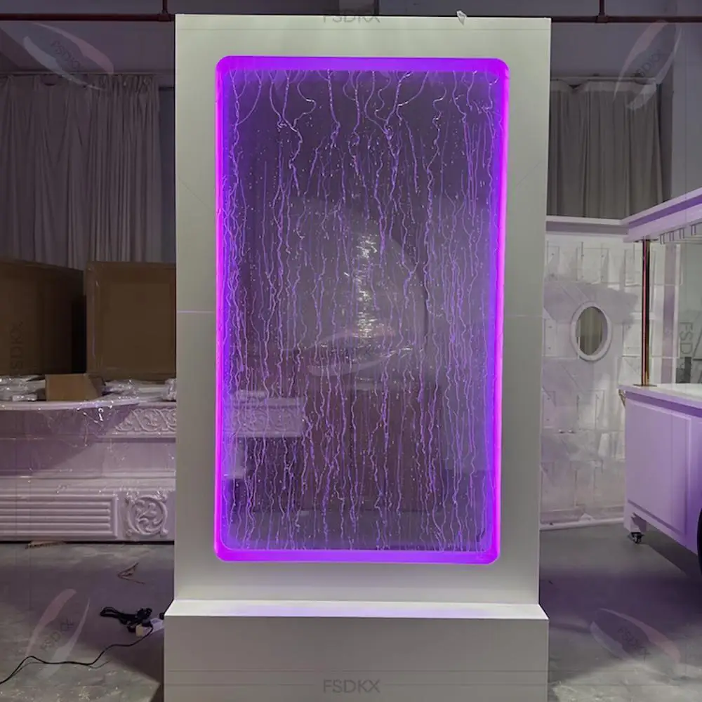 Hot Recommend RGB LED Light Waterfall Backdrop Welcome Entrance Sign Pet Indoor Water Fountain