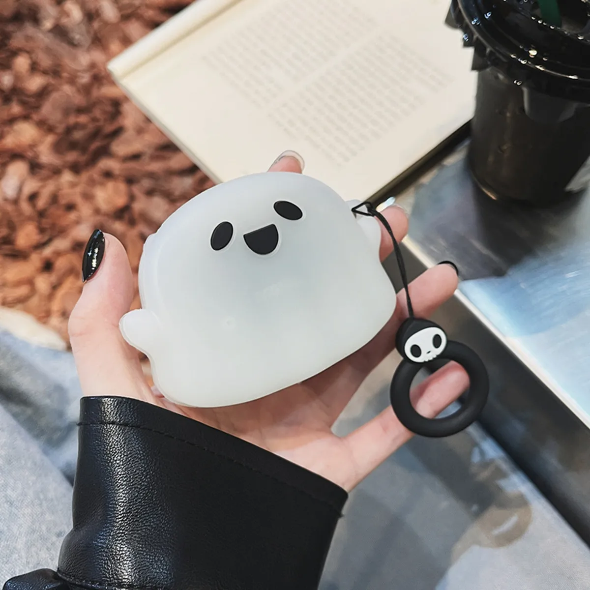 For XiaoMi Redmi Buds 5 New Protective Cover with Ring,Cute Funny Creative Ghost Design Silicone Earphone Case For Redmi Buds 5