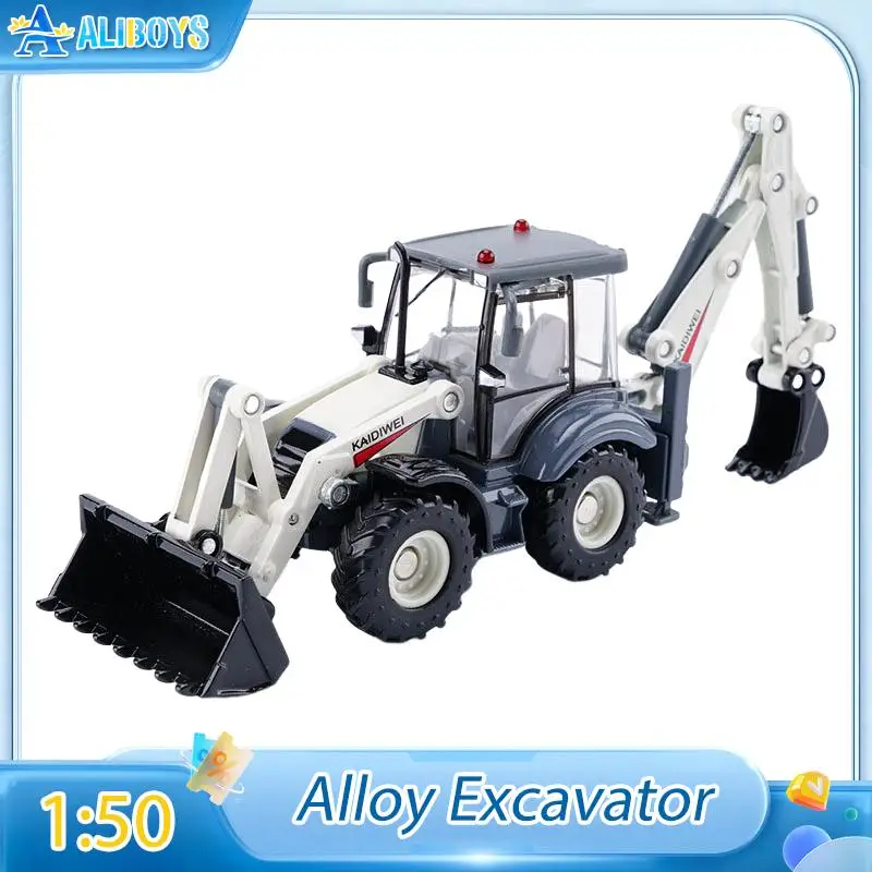 

1:50 KDW Alloy Die-Casting Excavator Inertia 4 Wheel Shovel Loader Two-Way Forklift Bulldozer Backhoe Loader Truck Model Toy