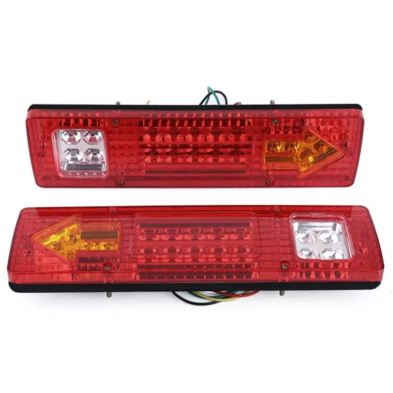 NEW-2x 12V Led Rear Tail Lights 19 Led Lights 5 Functions Tail Indicator Lamp For Trailer Camper Van Truck Lorry Tractor