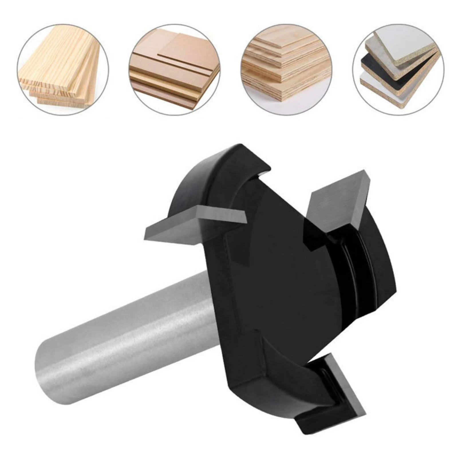 1Pc 1/2 inch Shank Spoilboard Surfacing Router Bit HSS CNC Wood Milling Cutter Slab Flattening Router Bits For Milling Machines