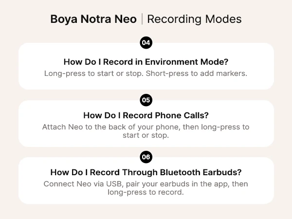 Boya Notra Neo Next-Gen KI-Notizbuch, KI-gesteuerter Sprachrekorder, MagSafe, Transkription, Zusammenfassung, Meetings, Anrufe, Zusammenfassung, App – Detail 19
