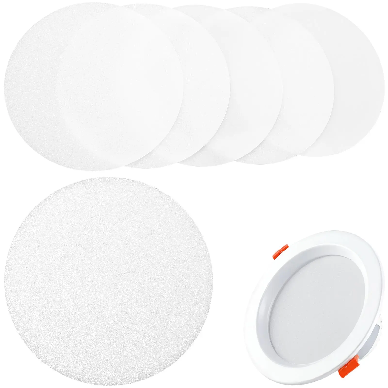 

6 Pcs Spotlight Lampshade 4 Inch Diameter 99MM Diffuser Cover Replacement Downlight Shade Suitable Living Room Bedroom