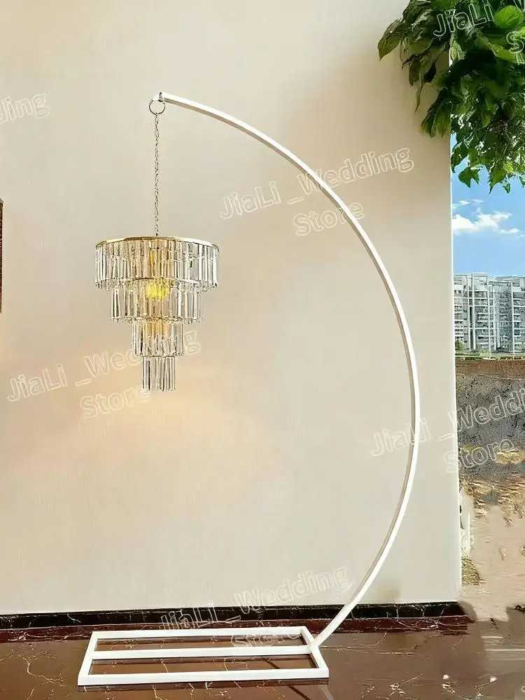 4 Uds. Colgante de cristal, arco de hierro, arcos de flores, estante de exhibición para manualidades, fondos de escenario para fiesta de cumpleaños, accesorio decorativo de mesa