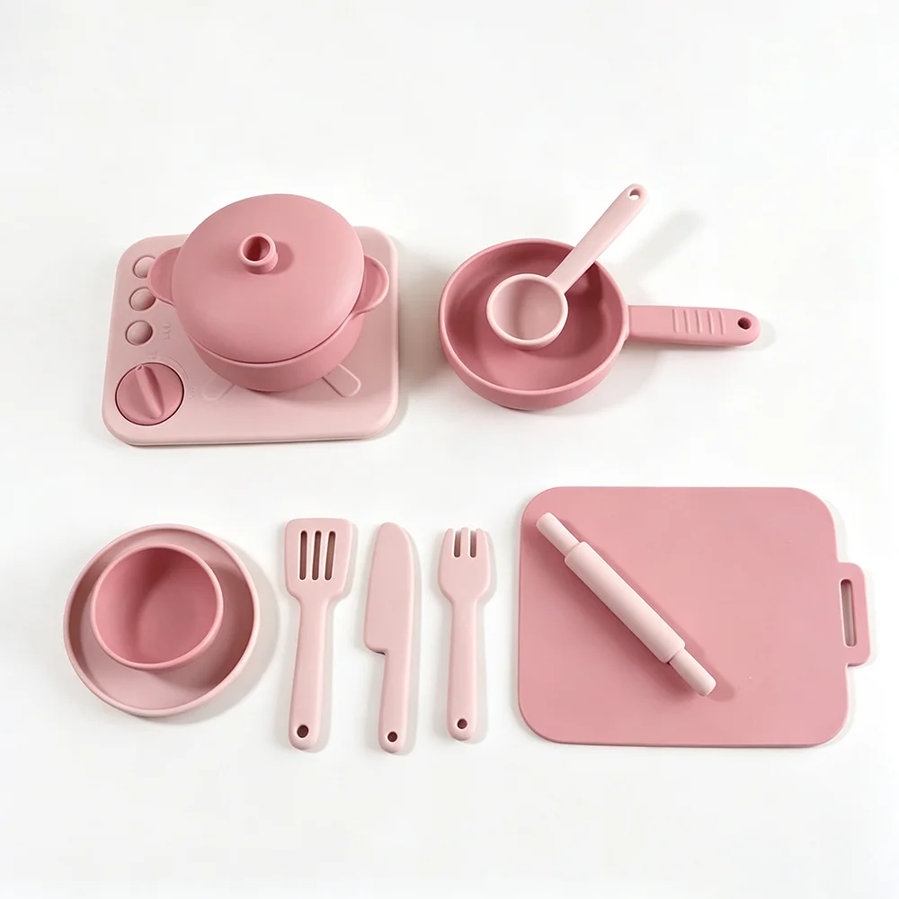 Kids Toys Kitchen Set - 12pcs Kids Pretend Play Kitchen Toys,