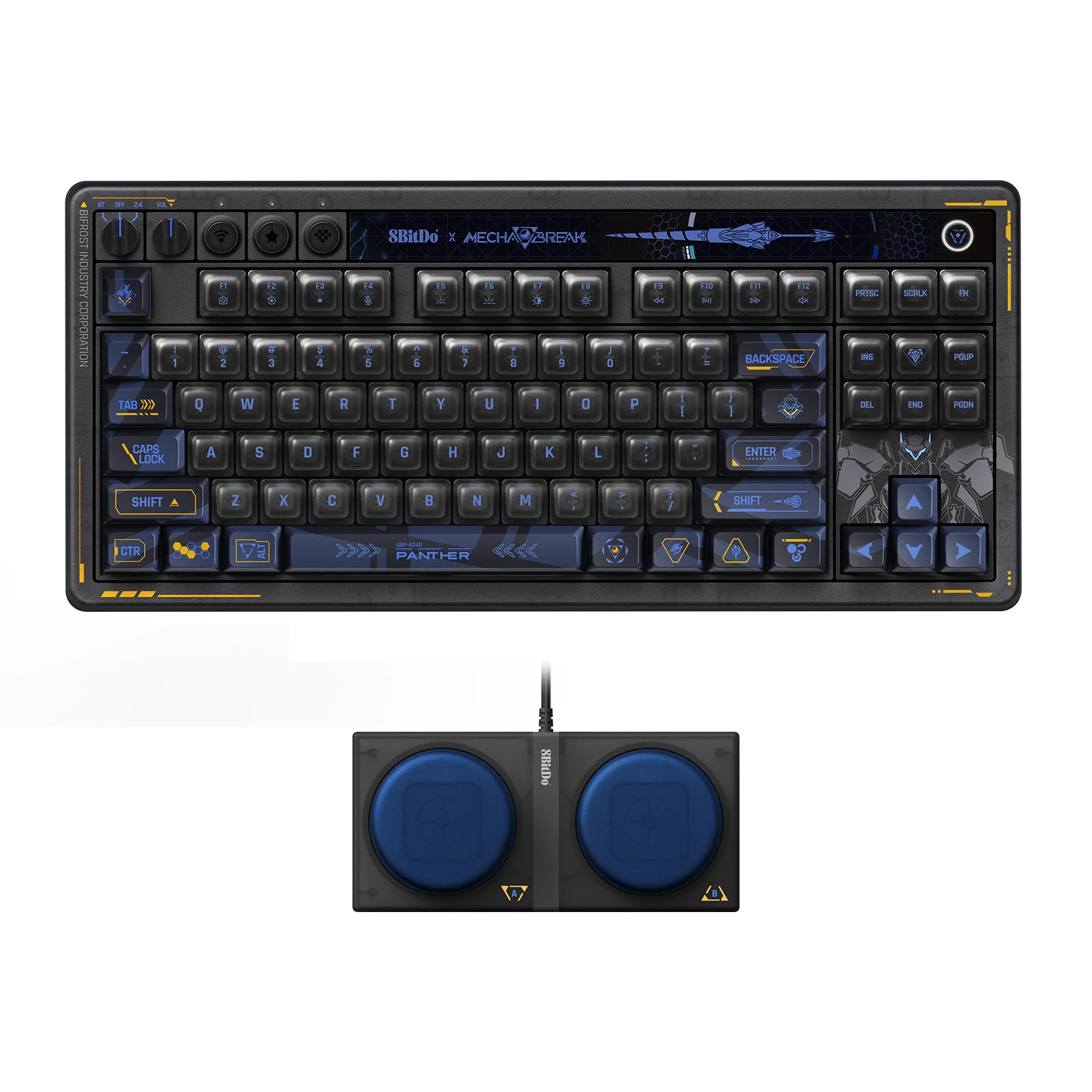 Механическая клавиатура 8BitDo Retro 87, игровая клавиатура MechaBREAK, Bluetooth/2,4G/USB-C с возможностью горячей замены для Windows Android