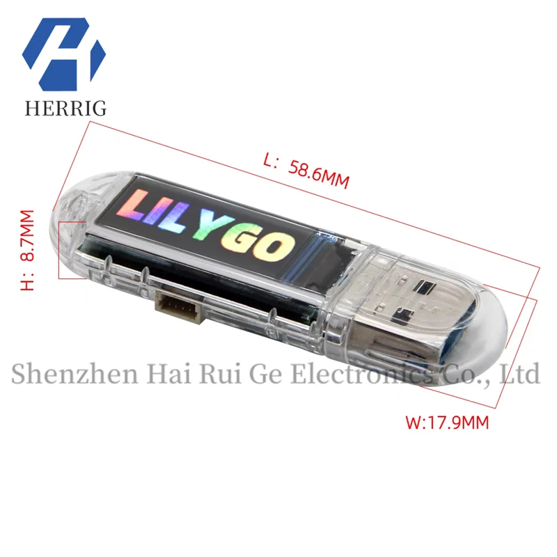 لوحة تطوير T-Dongle-S3 مع شاشة LCD مقاس 0.96 بوصة، تدعم WiFi وBluetooth وبطاقة TF