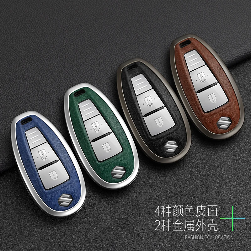 Zinc Alloy Car Key Case Cover Remote Protector Shell Holder For Suzuki Swift Kizashi Vitara SX4 Baleno Ignis Ciaz S-cross Ertiga