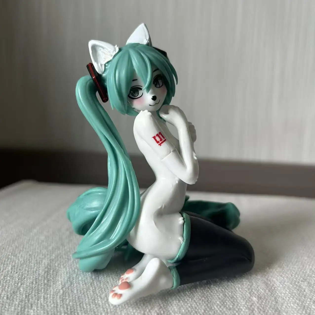 10CM New Anime Hatsune Miku Cos Cat Kneeling Position Kawaii Q Version Figure PVC Model Toys Doll Ornament Gifts