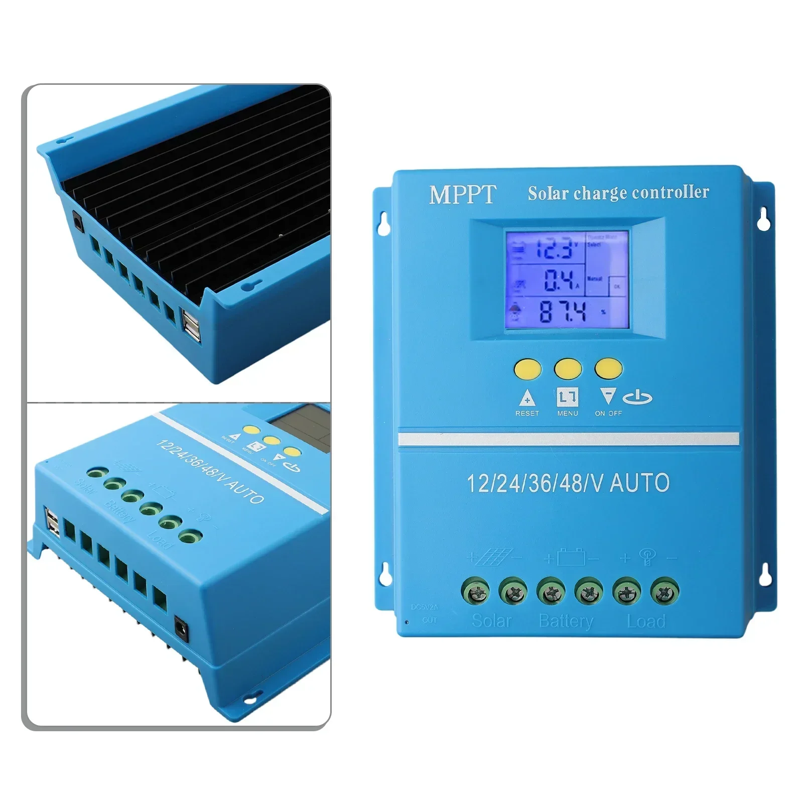 Controlador de carga de Panel Solar automático, cargador de MPPT-PV de 48V, 60A/80A/100A, 12V-48V, piezas de herramientas eléctricas