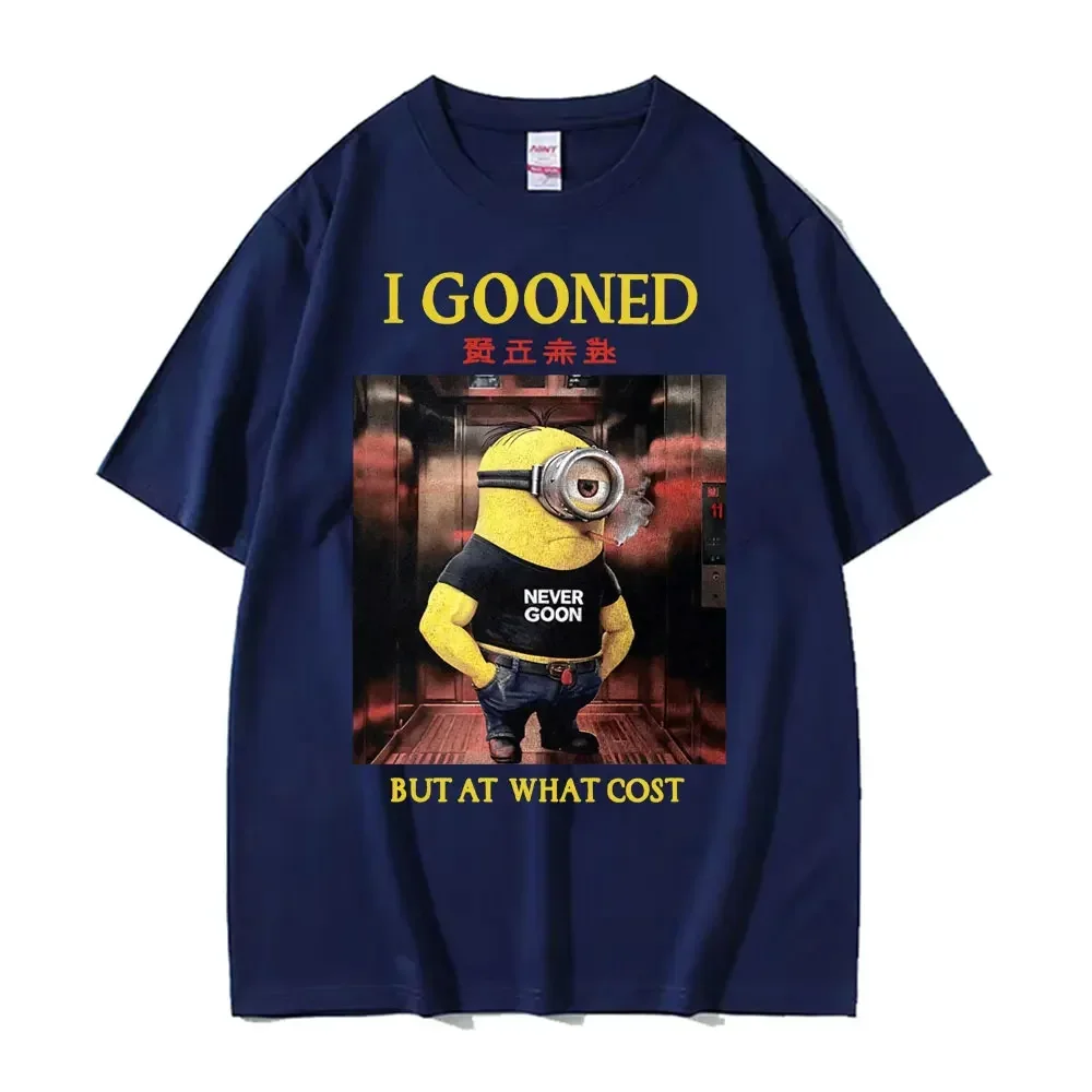 I Gooned But At What Cost Funny Meme T-shirts Casual  Short Sleeve T-shirt Men Women Oversized Japanese Streetwear T Shirt