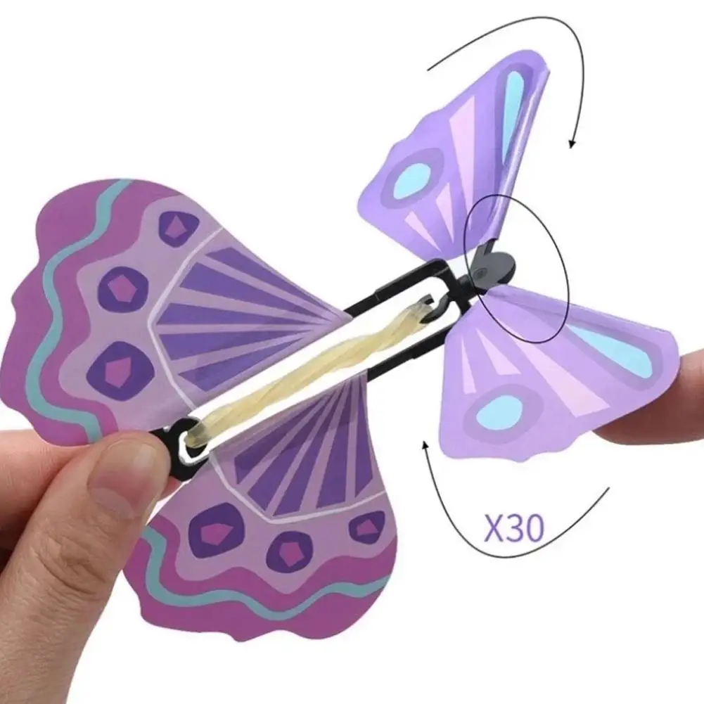 Simulation Flying Butterfly Rubber Toy Creative Bookmark Prank Children Magic Surprise Props School Season 1pc Random Delivery