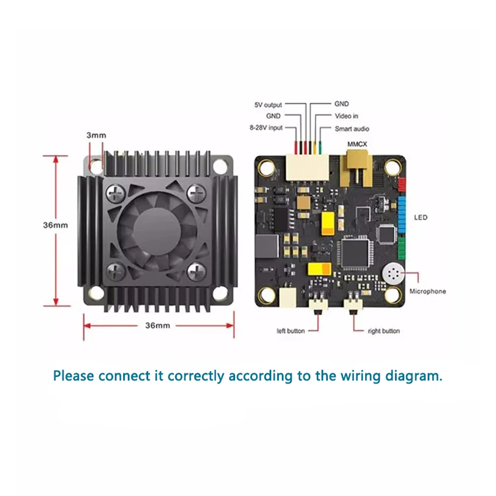 3W VTX 5.8G Wireless Image Transmission Drone Long Distance Video Transmitter
