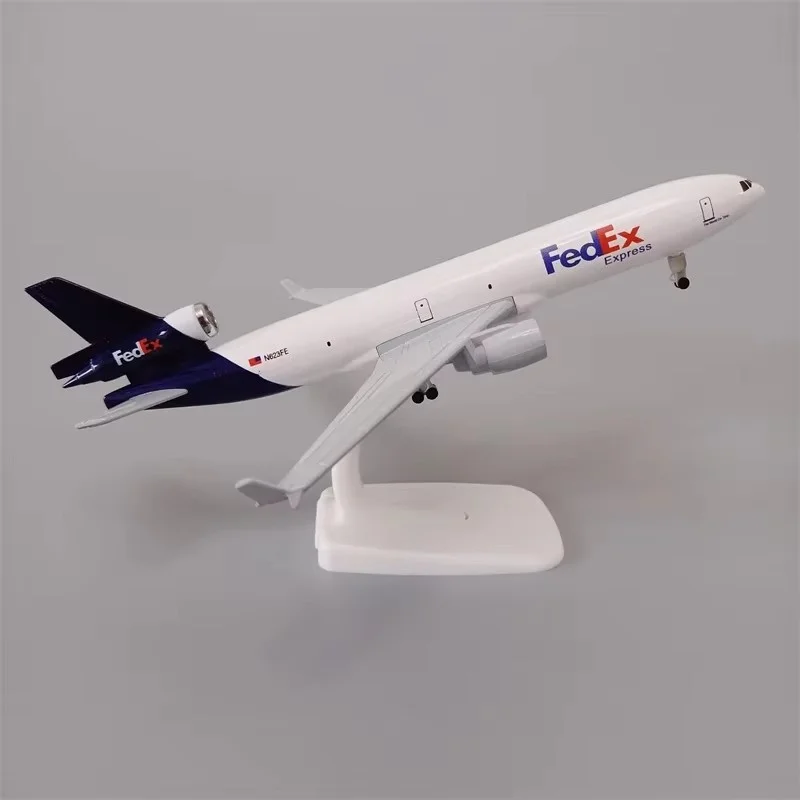 Modelo de avião 20cm ar fedex express companhias aéreas MD MD-11 kits de avião modelo de liga de metal para construir com rodas avião de trem de pouso