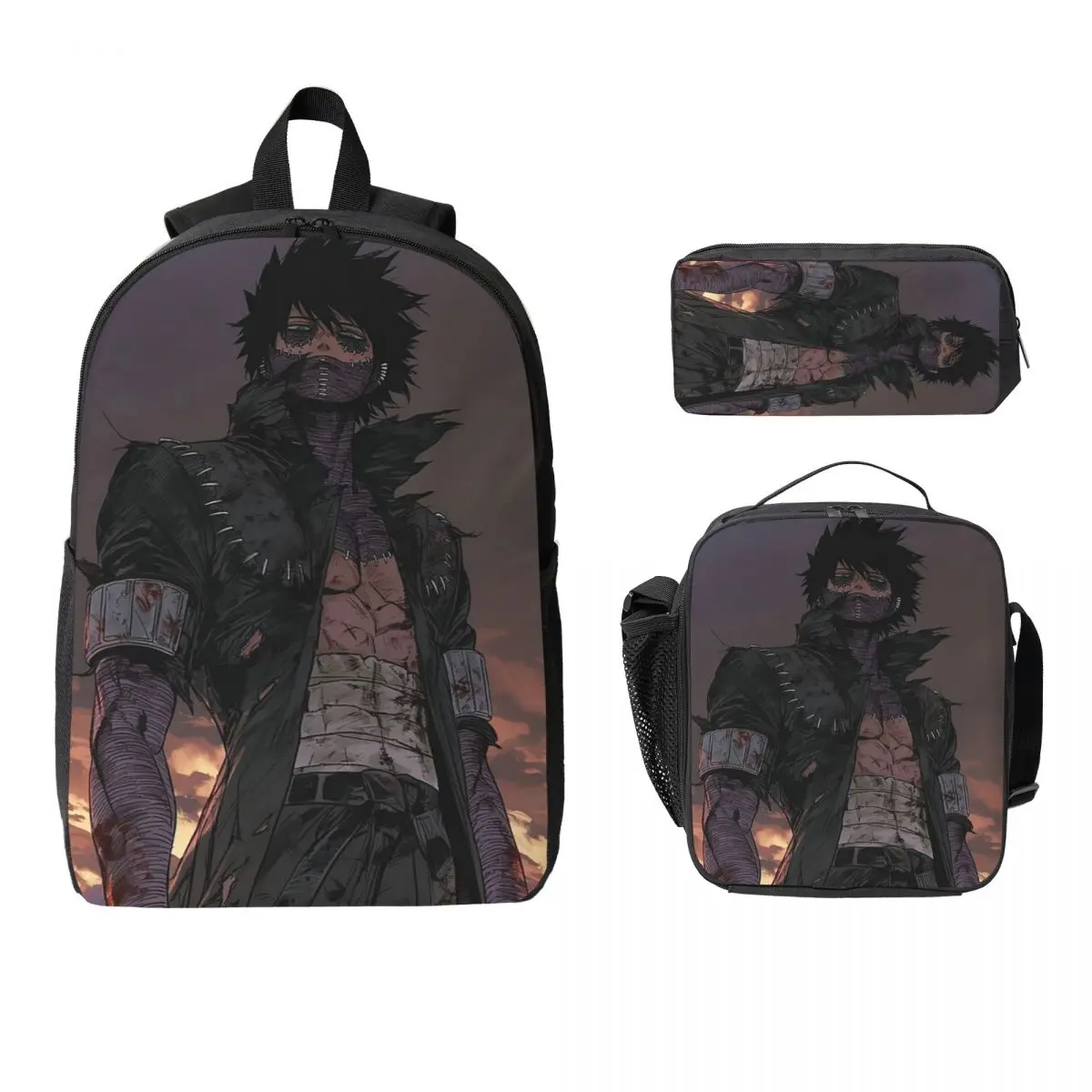 

My Hero Academia Dabi Аниме Манга MHA Blueflame Рюкзак BookBag Школьная сумка Сумки на плечо 3ps Изолированная сумка для обеда Пенал
