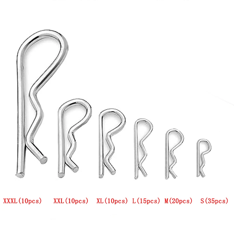 100pcs Boxed R-type Metal Pin, Stainless Steel Elastic Safety Pin Buckle Hardware Fastener, Used for Repairing Car Trailers