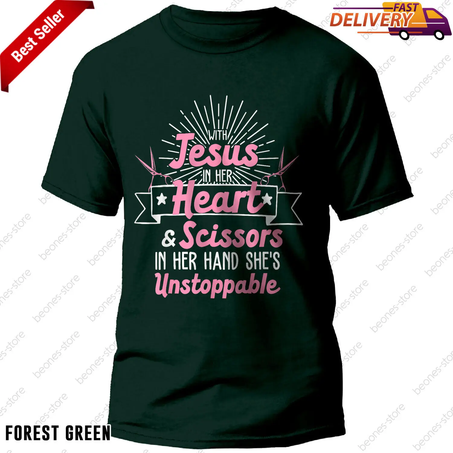 

Funny Hairdresser Designs T-Shirt for Women, Christian Hairstylists Gift