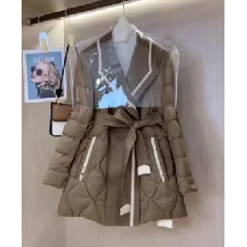 High-grade Sense Super Beautiful Small Fragrance High-end Foreign Style Beige White Waist Cotton-padded Jacket Women Winter New