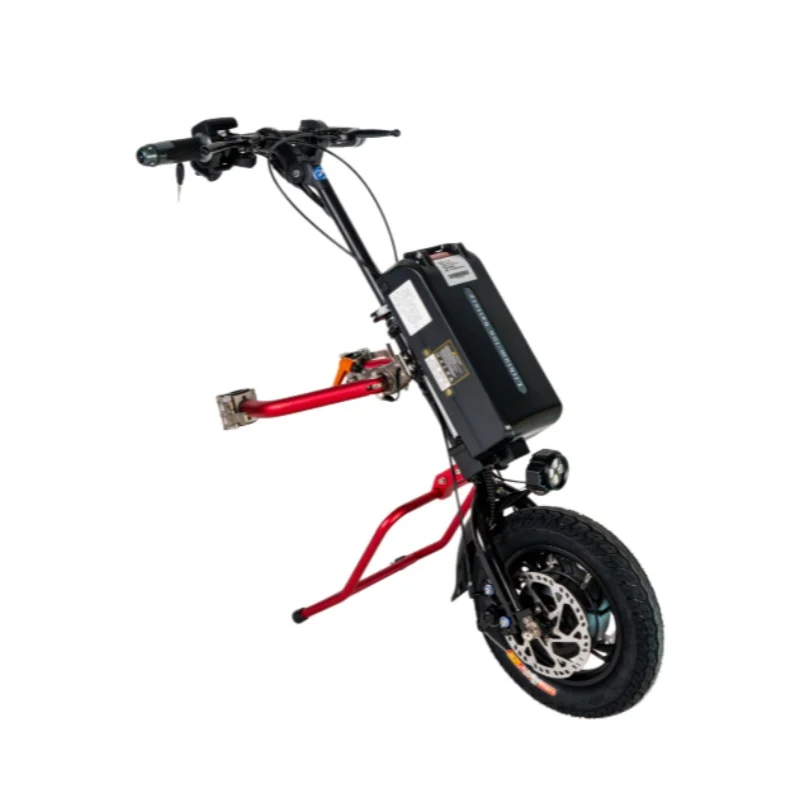 Picture 4: Coofull Direct Aluminum Alloy 350W 48V 28Ah Lithium 100km Long Range Electric Wheelchair Attachment with Quick Installation