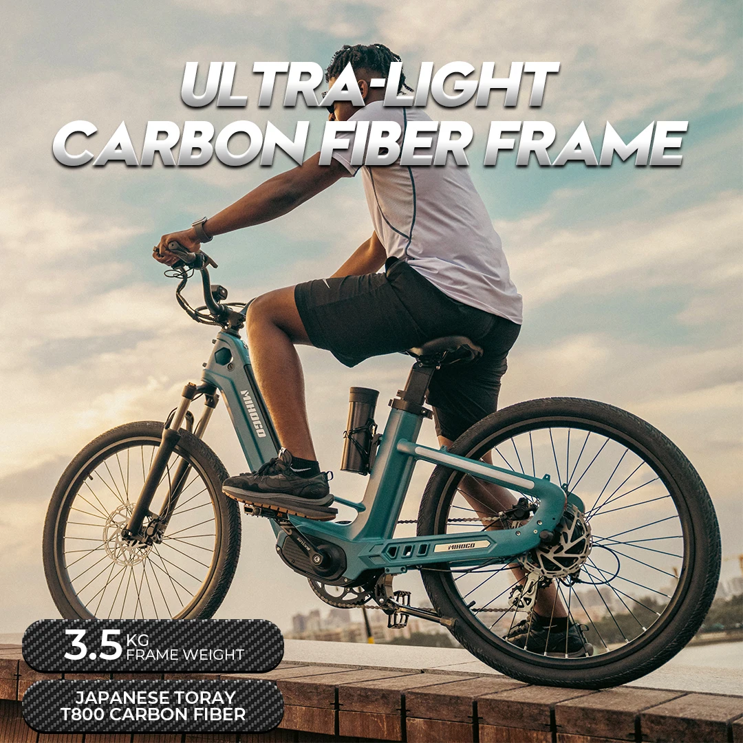 

MIHOGO AIR750 Углеродное волокно T800 Электрический велосипед 960 Втч * 2 литиевых батарей Электрический велосипед для взрослых 26-дюймовый горный электрический велосипед Доставка в США