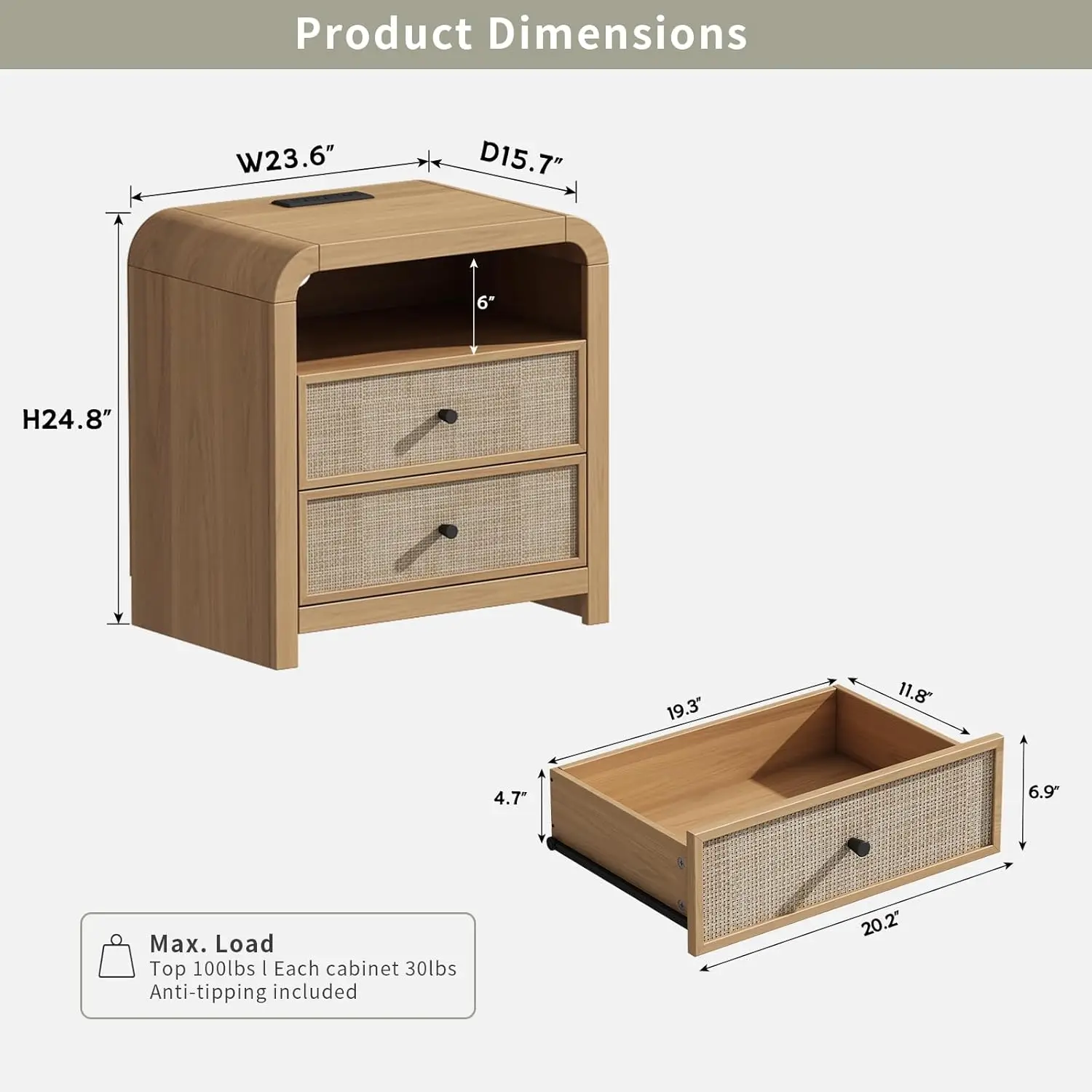 Detail view of undermount drawer glides holding heavy loads