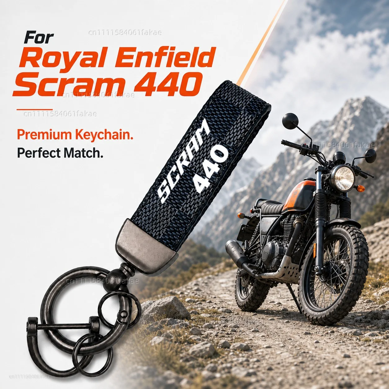 

For Royal Enfield Scram 440 2024 2025 Motorcycle Keychain Leather Key Ring Custom Logo Gift for Rider Men Women Accessories