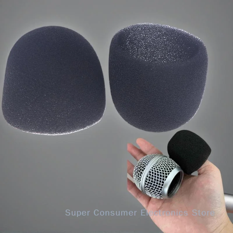 Foam Studio Windscreen Microphone Cover Protection Cap for Shure SM58 SLX24 PGX24 PG58 BETA58A, Available in 2/10Pcs view 6
